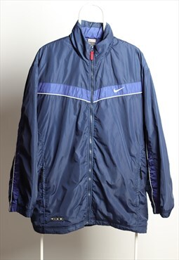 Vintage Nike Windbreaker Waterproof Logo Jacket Navy