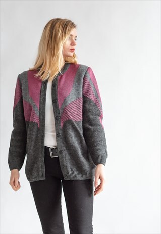 VINTAGE 80S GRAMMAS MINIMAL CARDIGAN