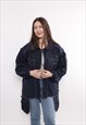 90s heavy cotton utility jacket, vintage blue color oversize