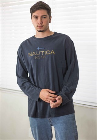 VINTAGE NAUTICA T-SHIRT LOGO 90S L 9.8