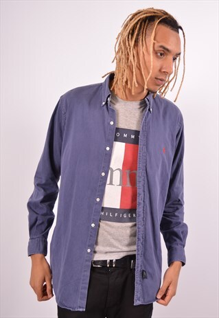 VINTAGE POLO RALPH LAUREN SHIRT BLUE