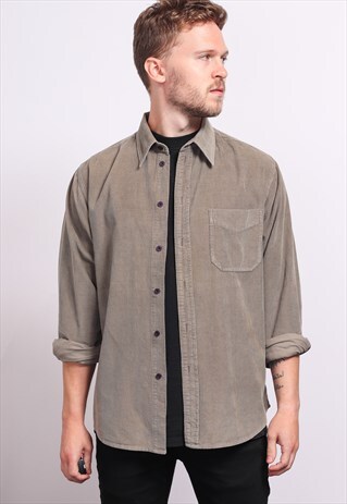 VINTAGE CORDUROY CORD SHIRT GREY