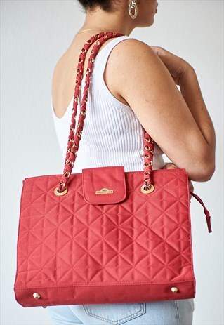 VINTAGE 80S / 90S QUILTED CABAS CHAIN BAG