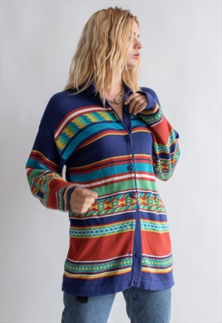 VINTAGE FUNKY JERSEY JUMPER IN MULTICOLOR STRIPE