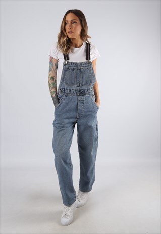 VINTAGE HOLLYWOOD DENIM DUNGAREES BICH REWORKED UK 8 (D4L)