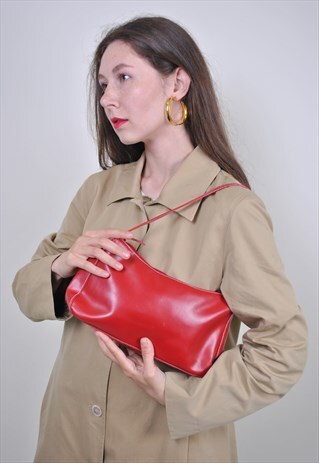 VINTAGE RED MINI BAG, 80S SEXY SHOULDER BAG