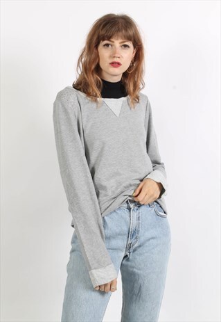 VINTAGE 90'S BASICS SWEATSHIRT GREY