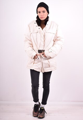FILA WOMENS VINTAGE JACKET LARGE WHITE 90'S
