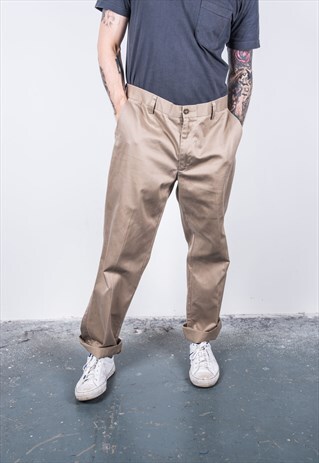 DOCKERS VINTAGE 1980S BEIGE TROUSERS