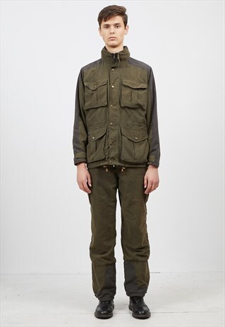 VINTAGE GREEN EURO - HUNT JOGGERS JACKET WORKWEAR TWIN SET