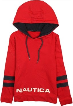 Vintage 90's Nautica Hoodie Plain Spellout Red Large