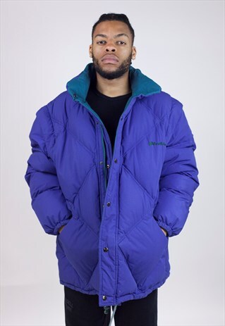 VINTAGE 90'S LOTTO PURPLE/GREEN REVERSIBLE PUFFER JACKET