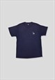 VINTAGE 90S STUSSY SPELLOUT LOGO T-SHIRT IN NAVY BLUE