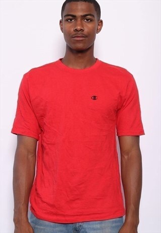 VINTAGE CHAMPION LOGO T-SHIRT RED