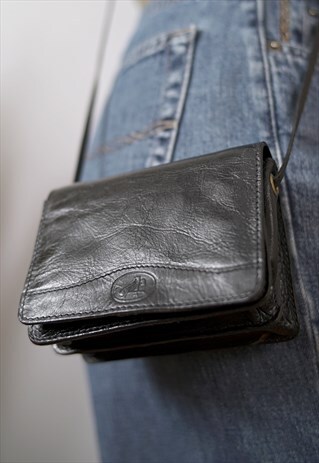 MINI BLACK PURSE REAL LEATHER