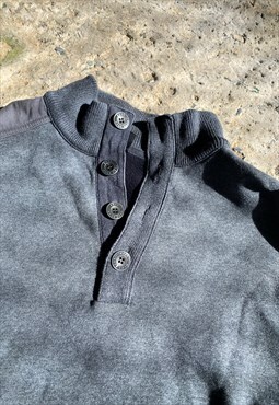 Vintage Hugo Boss Button Up Grey Sweatshirt