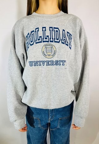 Vintage Size L University Sweatshirt in Grey