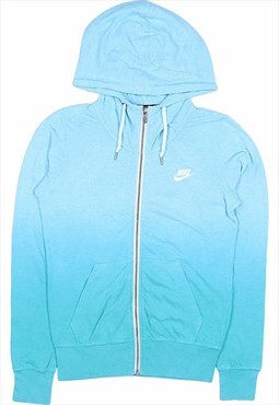 Nike 90's Spellout Zip Up Hoodie XSmall Blue