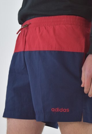 VINTAGE 90S BLUE RED ADIDAS SWIM SHORTS