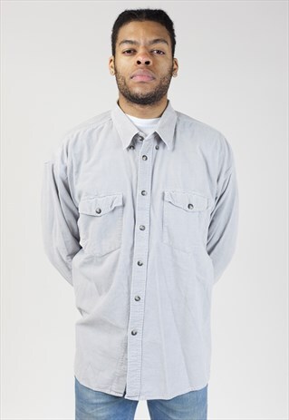 VINTAGE 90S GREY CORD SHIRT