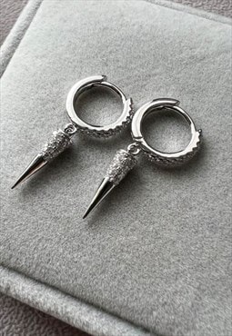 Must have Cz Huggies Pin drop design earrings 