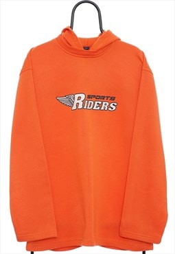 Vintage Sports Riders Orange Hoodie Mens