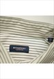 VINTAGE BURBERRY WHITE PINSTRIPE SHIRT WOMENS