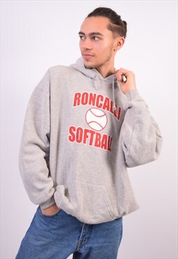 Vintage Lee Roncalli Softball Hoodie Jumper Grey