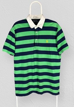 Polo Ralph Lauren Green Blue Striped Polo Shirt XL