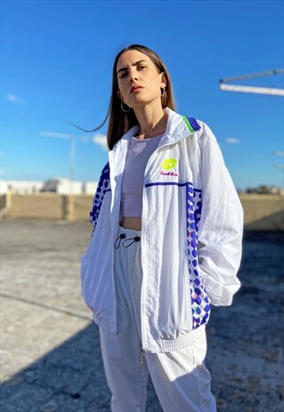 VINTAGE 80S LOTTO SHELL JACKET WHITE