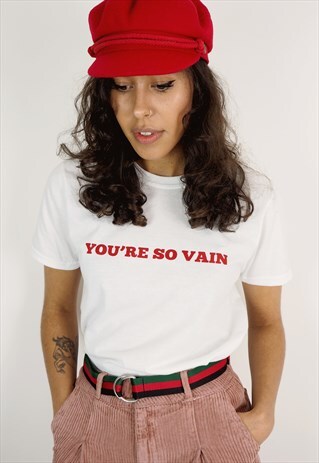 FANCLUB YOU'RE SO VAIN PRINTED MUSIC GRAPHIC SLOGAN TEE