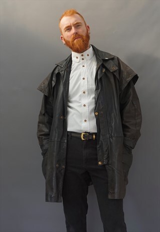VINTAGE LEATHER RAIN COAT