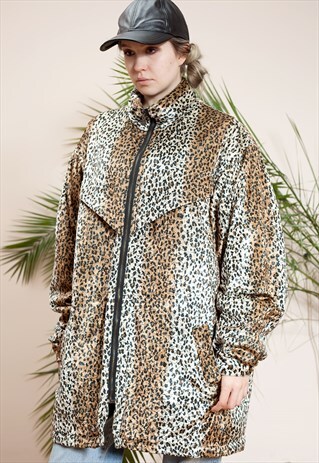 VINTAGE, LEOPARD PRINT PARKA, FROM THE EARLY 90S