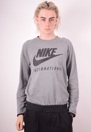 NIKE MENS VINTAGE SWEATSHIRT JUMPER SMALL GREY 90S