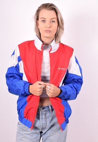 WOMENS VINTAGE TRACKSUIT TOP JACKET XL MULTI 90'S