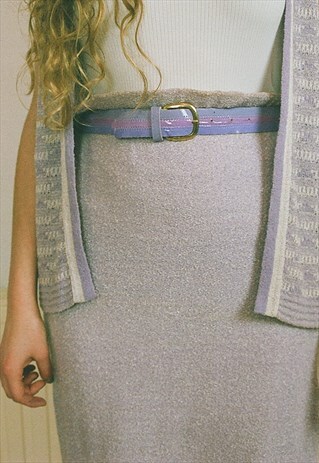 1970S VINTAGE GROOVY PURPLE AND LILAC PVC VINYL BELT