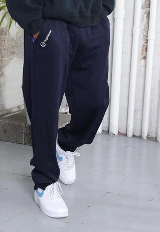 VINTAGE SERGIO TACCHINI LOGO TRACK BOTTOMS NAVY BLUE
