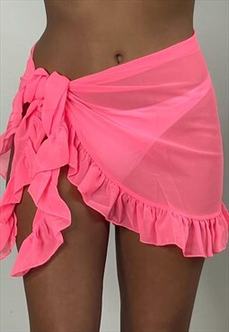 Pink mesh Bikini Cover