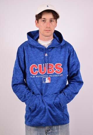 Vintage Majestic CUBS Hoodie Jumper Blue | Messina Hembry Clothing ...