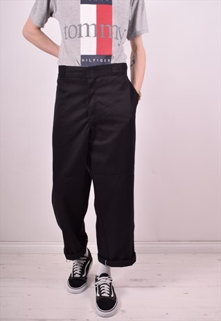DICKIES MENS VINTAGE TROUSERS W36 L30 BLACK 90S