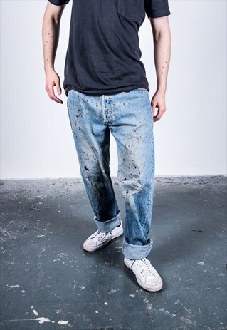 VINTAGE BLUE LEVI'S 501 PAINT JEANS