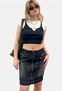 Y2k Denim Skirt -L