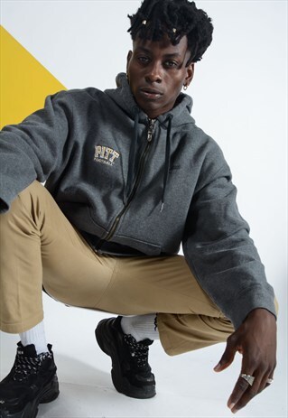 VINTAGE NIKE HOODIE IN GREY WITH LOGO.