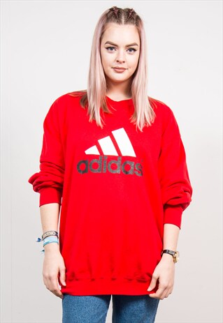 VINTAGE 90'S RED ADIDAS SWEATSHIRT JUMPER