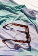 TORTOISE SHELL NARROW OVAL WEIGHTED EDGE SUNGLASSES