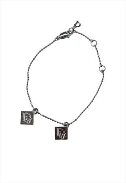 Christian Dior Bracelet Logo Silver Dice Crystal Monogram