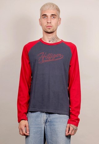 VINTAGE 90'S TOMMY HILFIGER RAGLAN LONG SLEEVE T-SHIRT