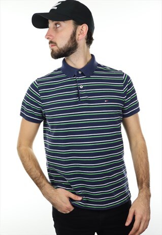 VINTAGE TOMMY HILFIGER STRIPED POLO SHIRT TOP