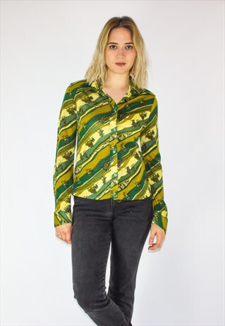 VINTAGE 70'S FITTED PATTERN SHIRT