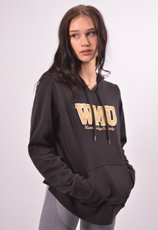 VINTAGE CHAMPION HOODIE JUMPER BLACK